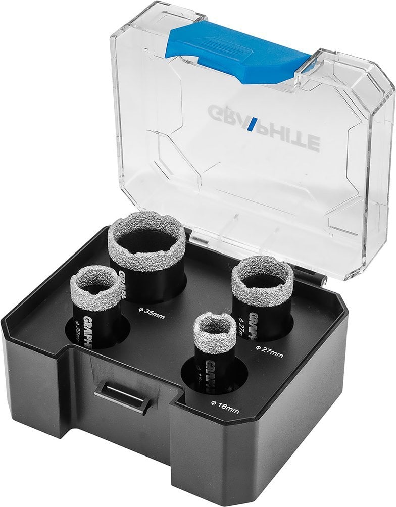 Otwornice diamentowe (18, 22, 27, 35 mm), zestaw 4 el.