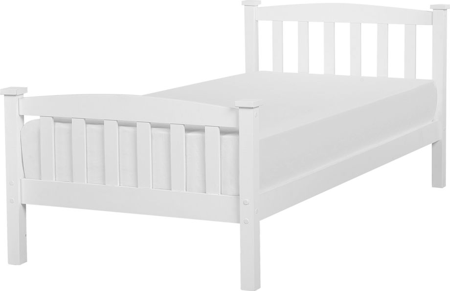 Beliani Łóżko drewniane 90 x 200 cm białe GIVERNY
