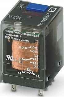 Phoenix Contact Przekaźnik przemysłowy 2P 12A AgNi 12V DC do gniazda ECOR-2, REL-IR-BL/L- 12DC/2X21