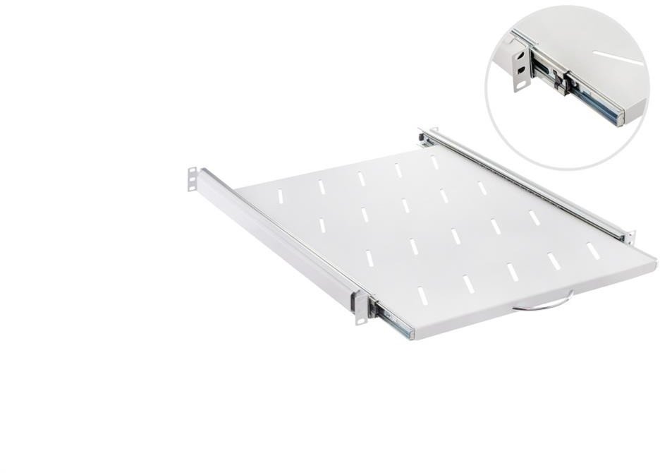 Półka wysuwana do szafy RACK 19 cali 1U 550mm szara