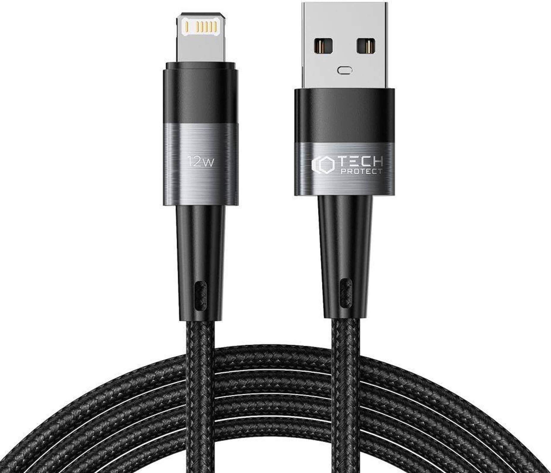 Kabel USB Tech-Protect USB-A - Lightning 2 m Szary (9490713934173)