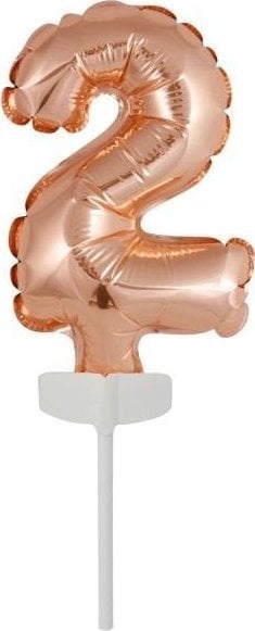 AMSCAN Balon foliowy mini cyfra 2 różowe złoto 8x12cm