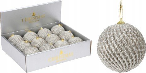 Koopman Bombka na choinkę zdobiona nietłukąca brokatowa 10 cm