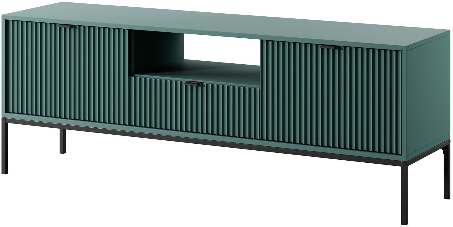 Stylowa szafka RTV Kioto RTV154 w kolorze zielonym i czarnymi nóżkami