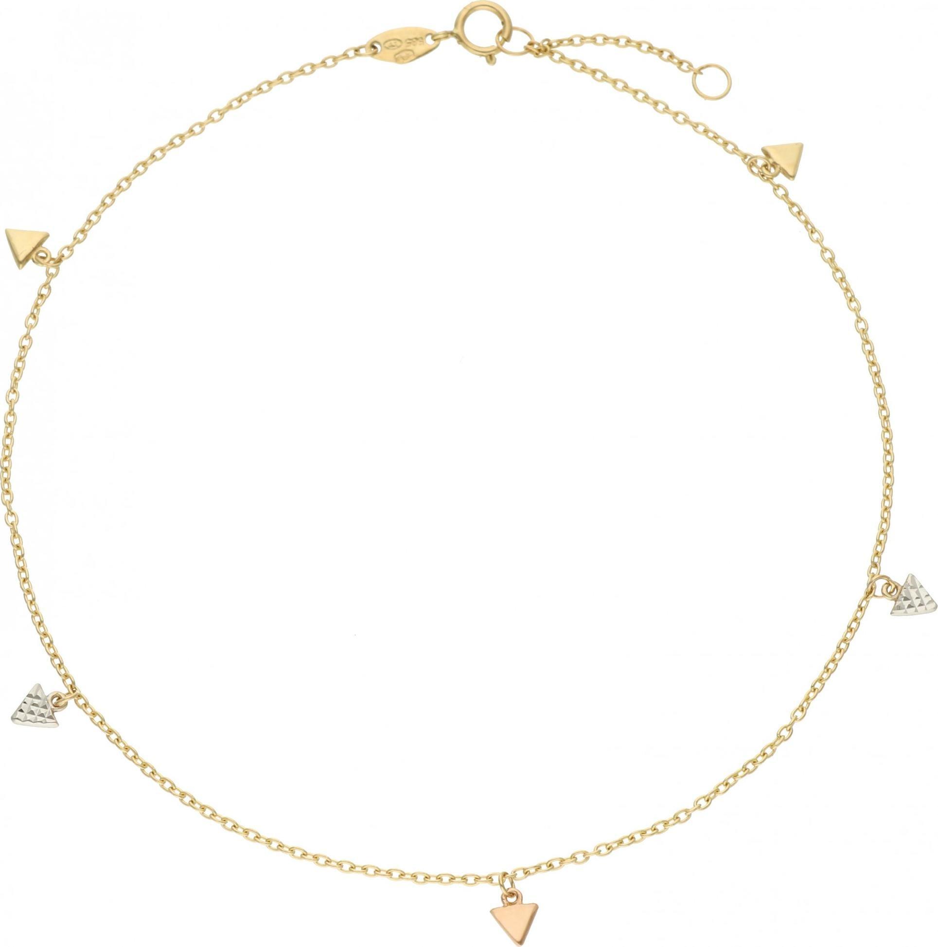 Rosanto Złota bransoletka na kostkę z przywieszkami 24 cm 585 14k