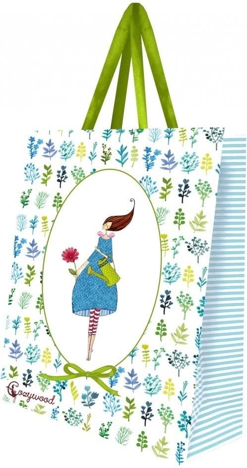 Cozywood Torebka prezentowa ozdobna duża Kobieta z konewką