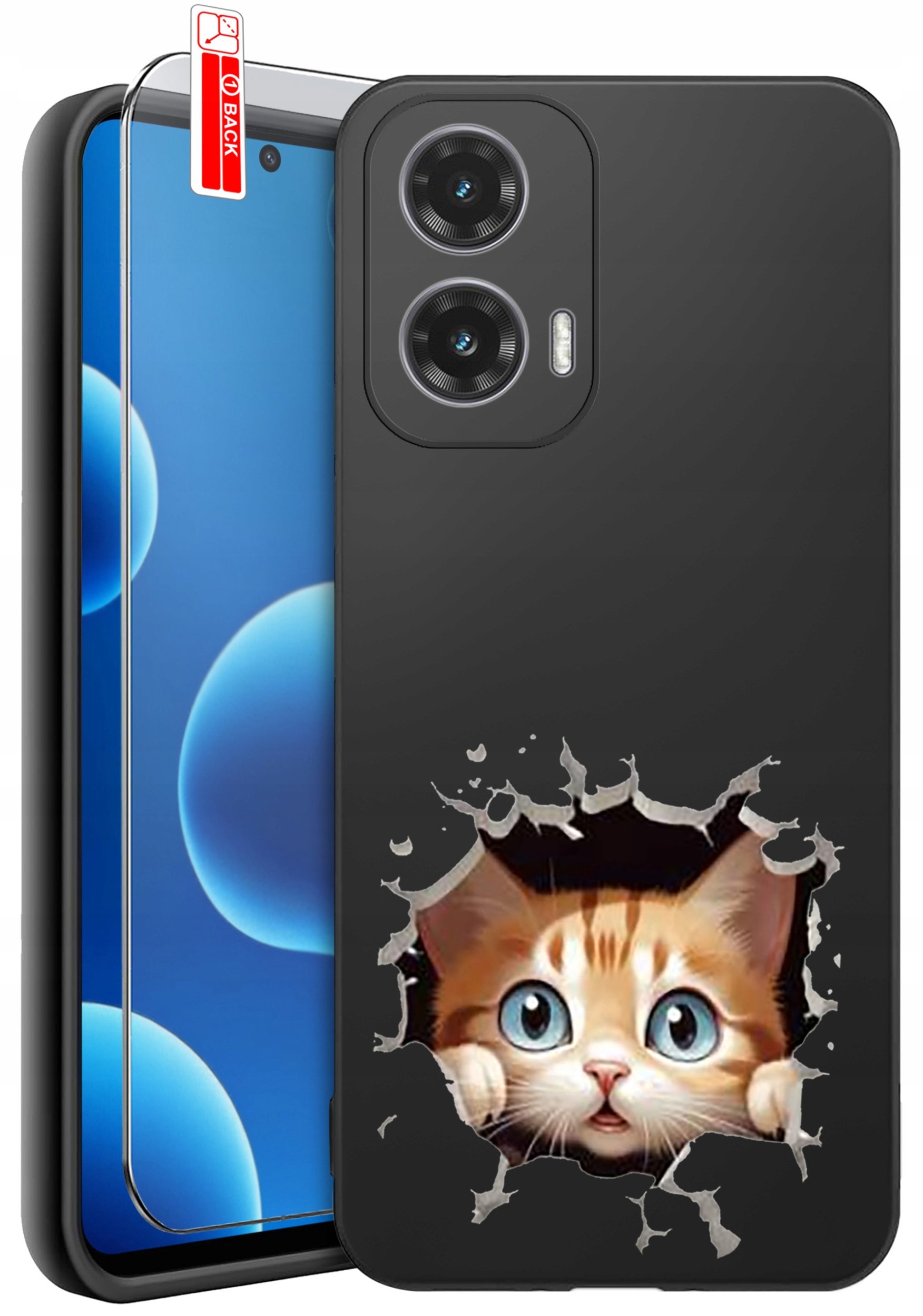 ETUI do Motorola Moto G45 5G | WZORY | SILIKONOWE MATT CASE + SZKŁO 9H