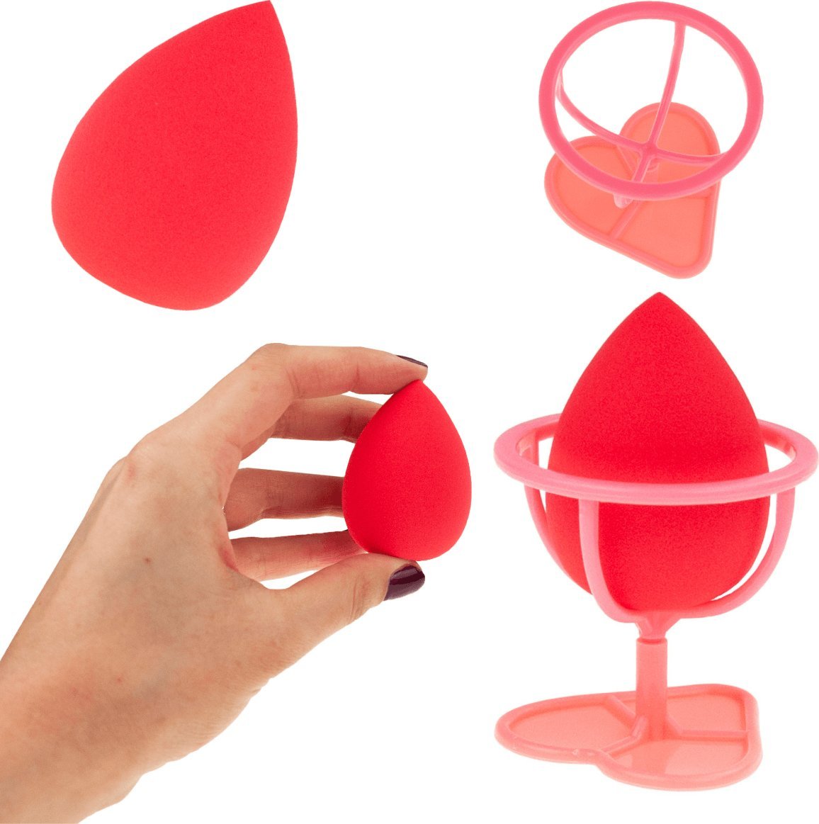 TG56456 GĄBKA DO MAKIJAŻU + STOJAK NA GĄBKI BLENDER ZESTAW