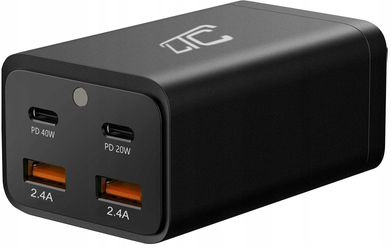 Ładowarka LTC Ładowarka sieciowa MULTI CHARGER QC 3.0 PD20W/PD40W/QC 3.0 2x USB 2,4A 80W czarna