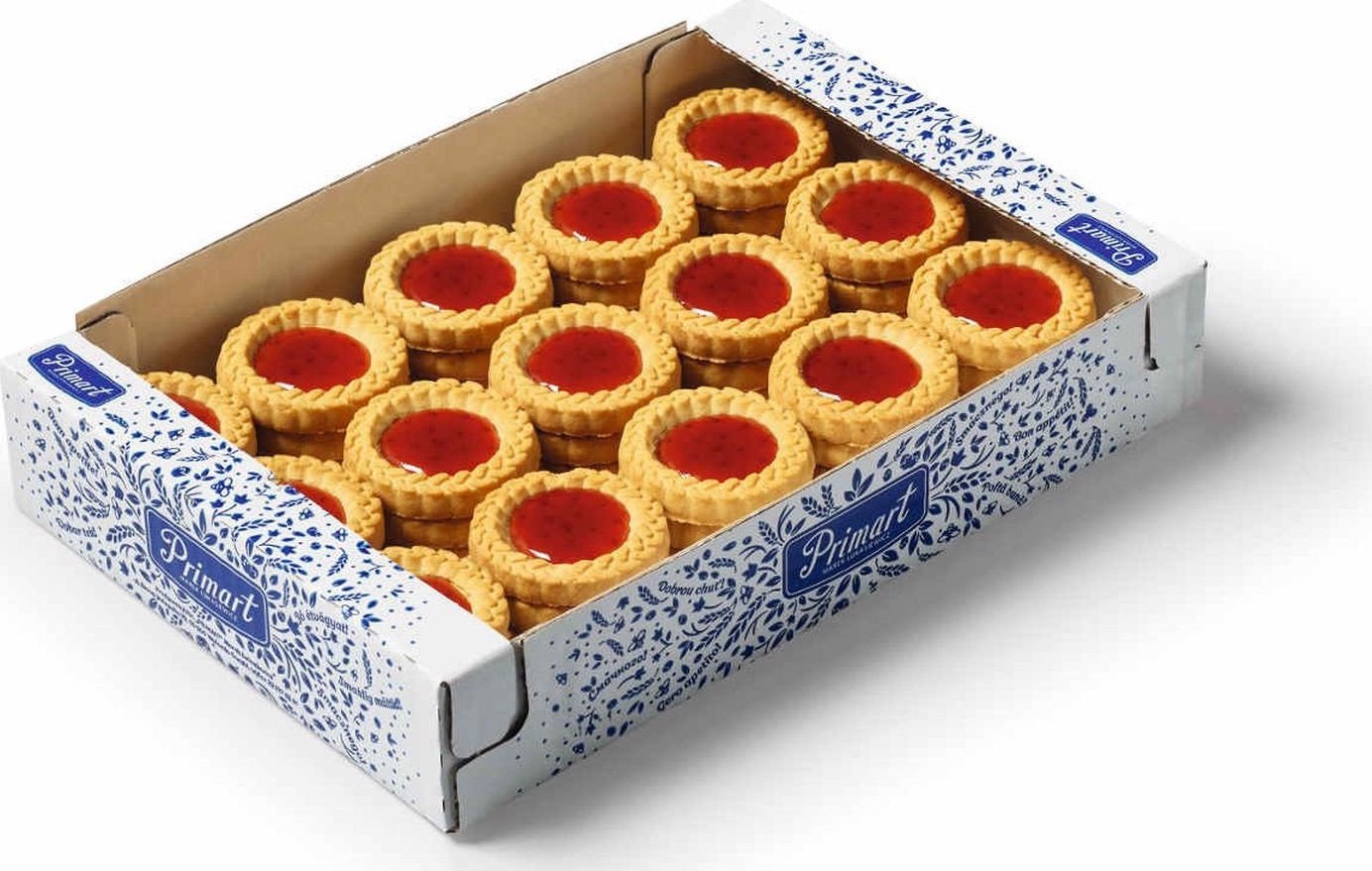 PRIMART Primart Jupiterki ciastka z galaretką o smaku truskowakowym 640 g