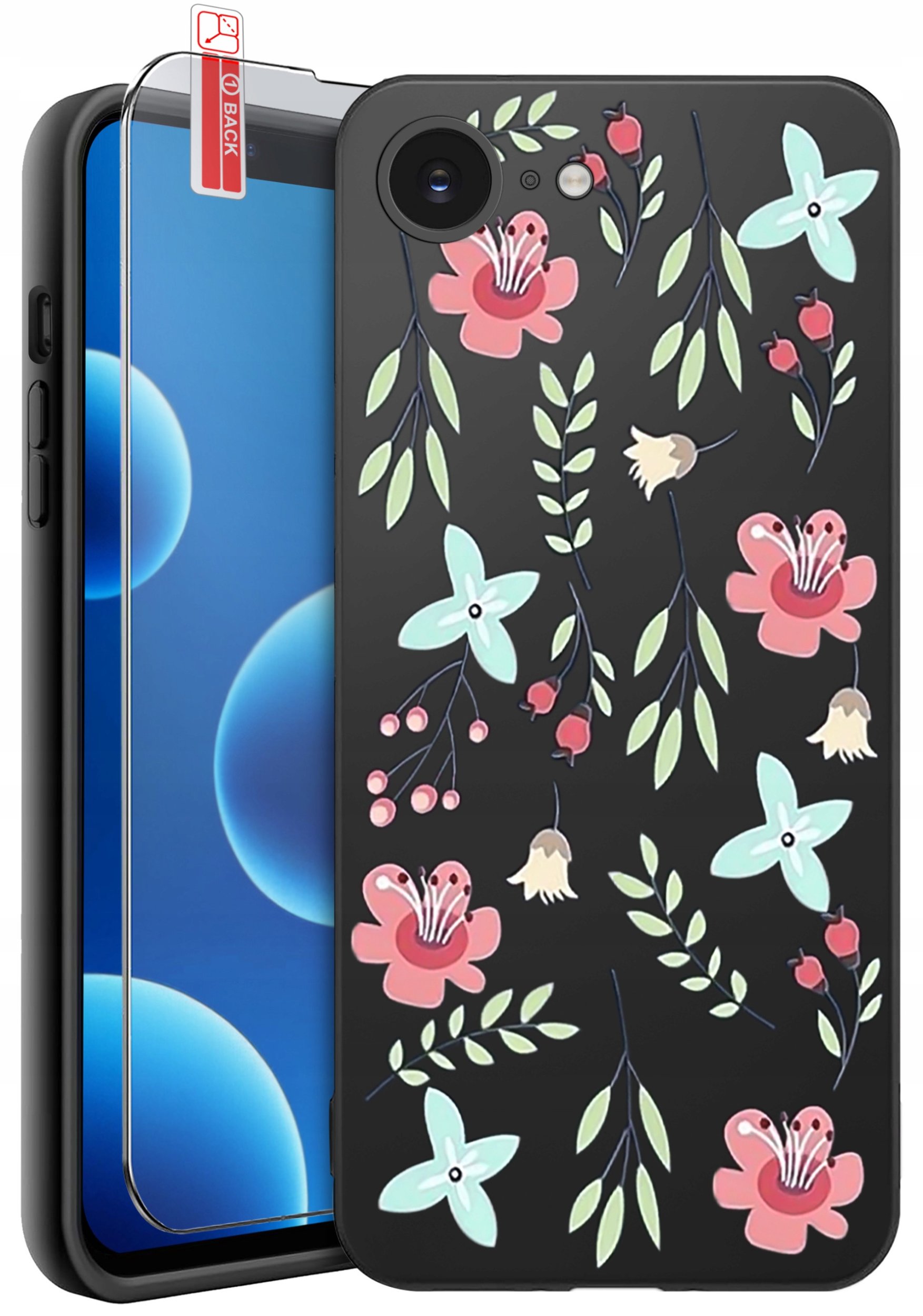 ETUI do iPhone 16e | WZORY | SILIKONOWE MATT CASE + SZKŁO 9H