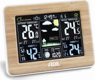Stacja pogodowa ADE WS 1703 bamboo - stacja pogodowa