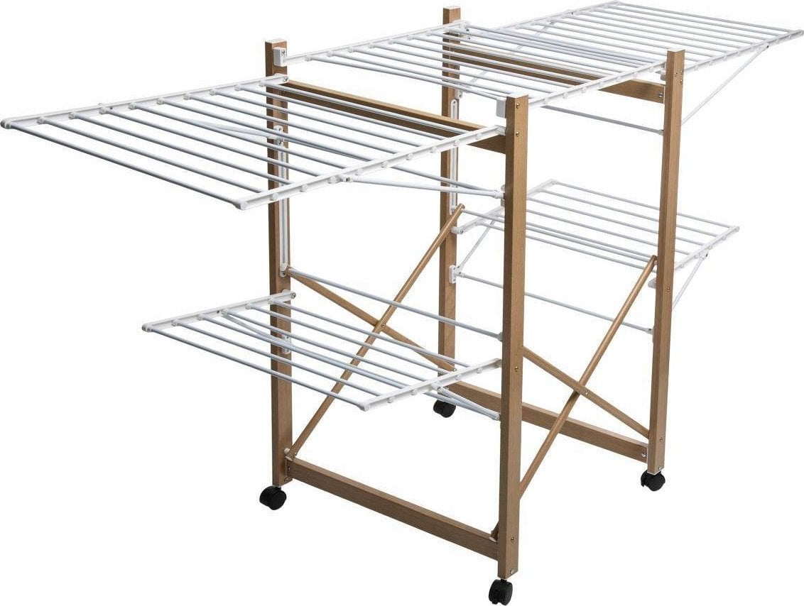 Suszarka na pranie 5five Suszarka na pranie rozkładana, 2 poziomy, mobilna, na kółkach