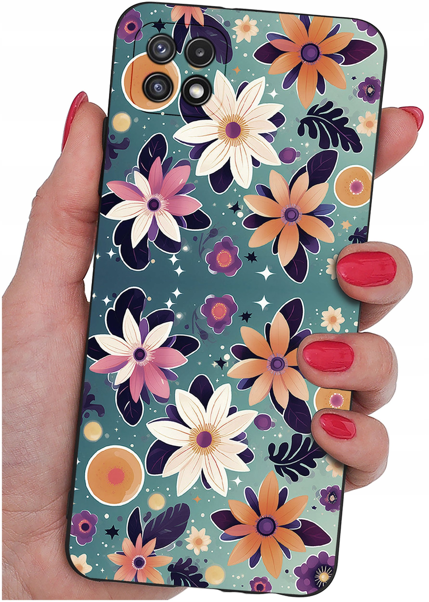 Etui do Samsung A22 5G WZORY |SILIKONOWE MATT CASE + SZKŁO 9H