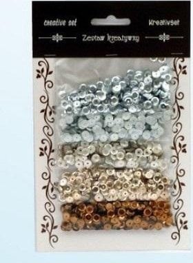 Zestaw cekiny srebrno brązowe 6mm 30g