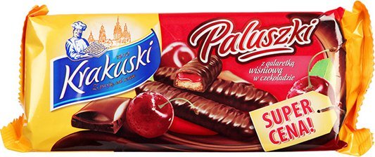 Krakuski CIASTKA PALUSZKI 144g WIŚNIOWA GALARETKA