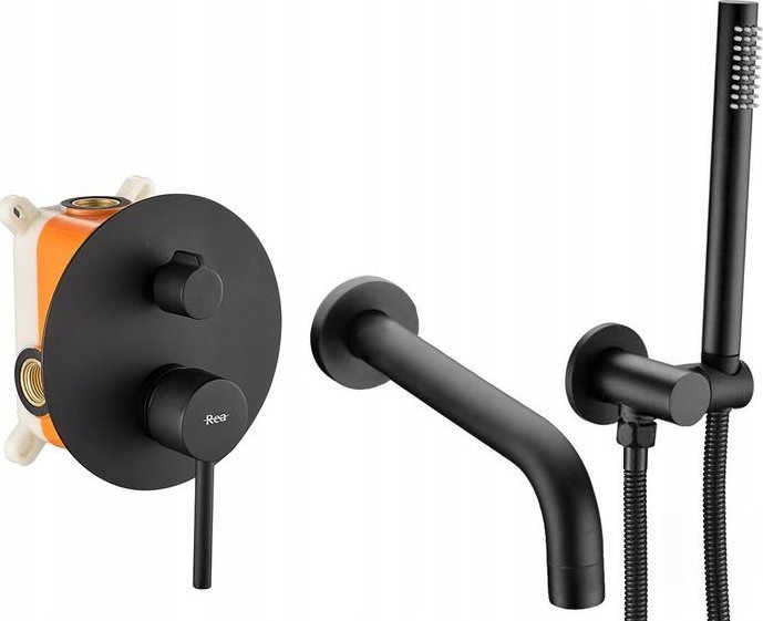 Zestaw prysznicowy Rea REA-P6300 ZESTAW WANNOWY PODTYNKOWY LUNGO BLACK MAT REA // N.REA.WANN-LUNGO-BLACK