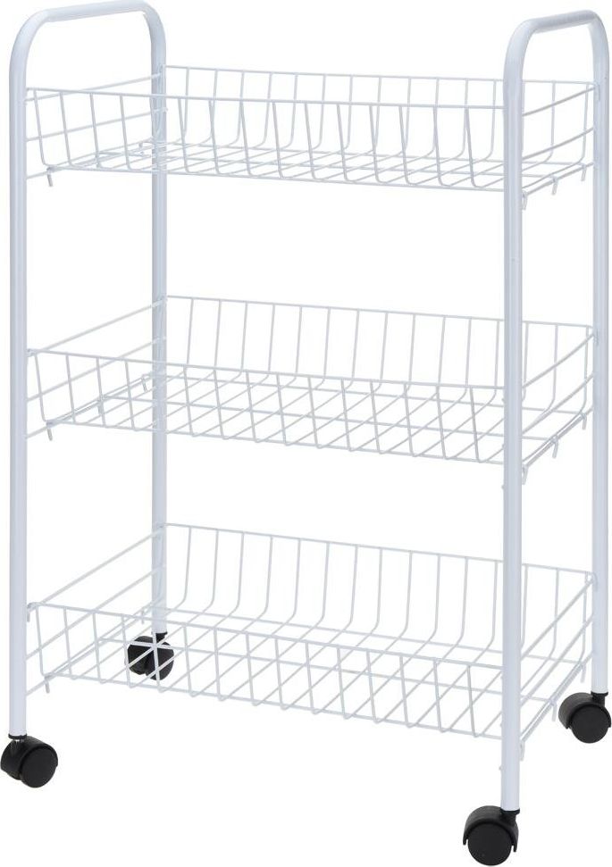 Excellent Houseware Regał na kółkach 3-poziomowy biały