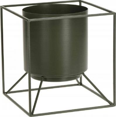 Koopman Kwietnik stojący metalowy ze stojakiem zielony 18 cm