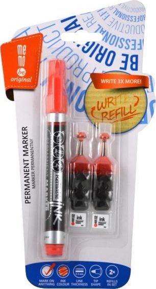 MemoBe Marker permanentny + 2 ampułki czerwony