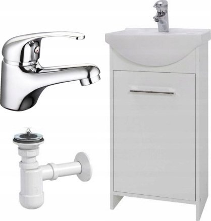 Szafka + um + syfon 45cm biała