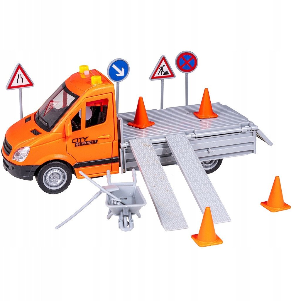 AUTO LAWETA ŚWIATŁO DŹWIĘK ZNAKI TACZKI NAPĘD 1:16