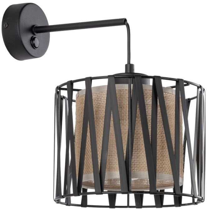 TK Lighting Harmony 5950 kinkiet lampa ścienna 1x15W E27 czarny/juta