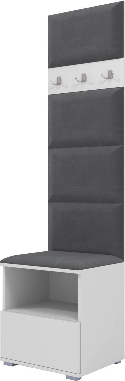 Ravio Tapicerowana garderoba Nela IV - kolor biały + tkanina Trinity 15