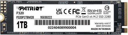 Dysk SSD Patriot P320 1TB M.2 2280 PCI-E x4 Gen3 NVMe (P320P1TBM28)