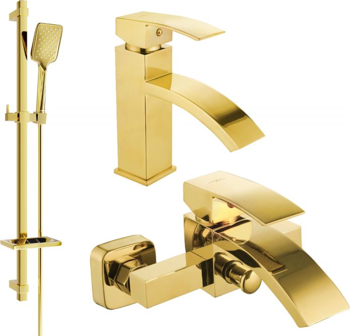 Mexen Mexen Libra DQ62 zestaw wannowy, złoty - 745103DQ62-50