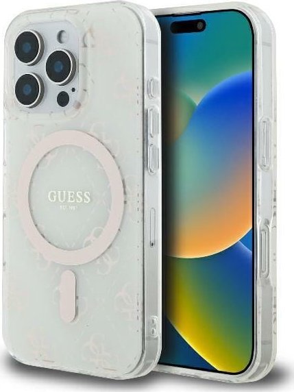 Guess Guess GUHMP16LH4DTEH iPhone 16 Pro 6.3" biały/white hardcase IML 4G Background MagSafe