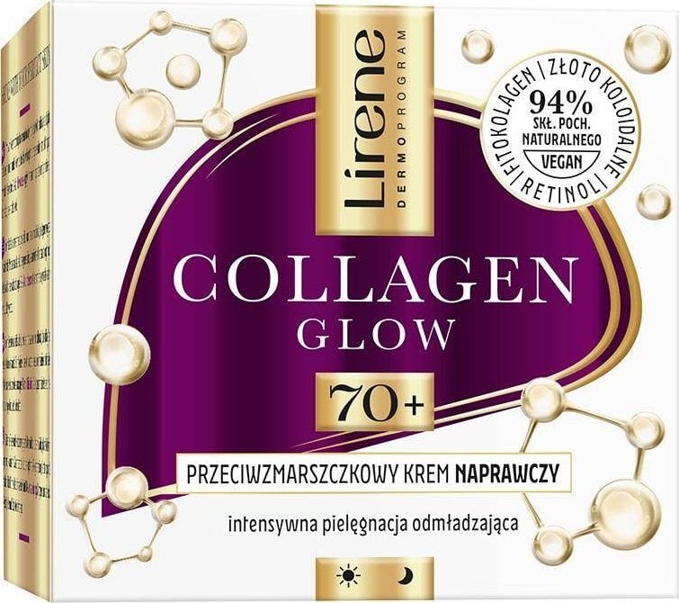 Lirene Collagen Glow przeciwzmarszczkowy krem naprawczy 70+ 50ml
