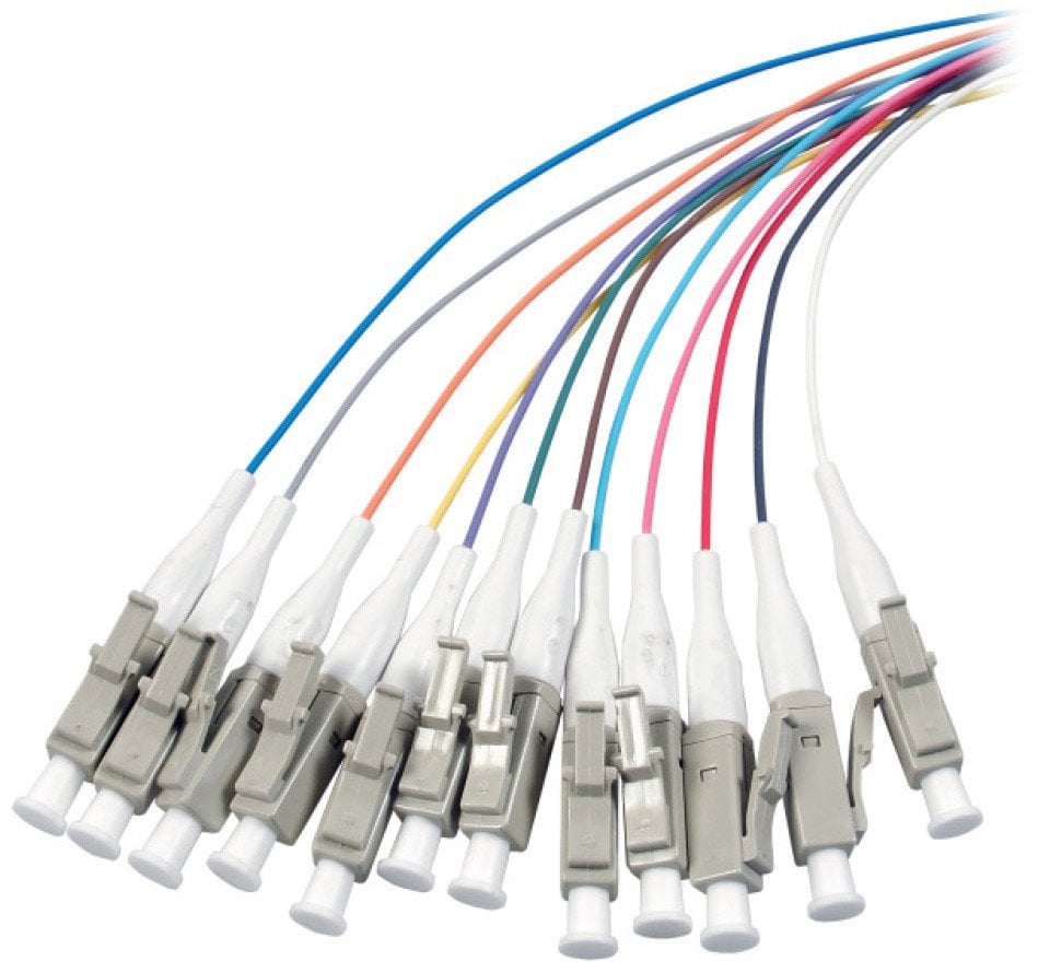 Pigtaile światłowodowe OM3 50/125 MM 12 szt. LC Simplex 2m
