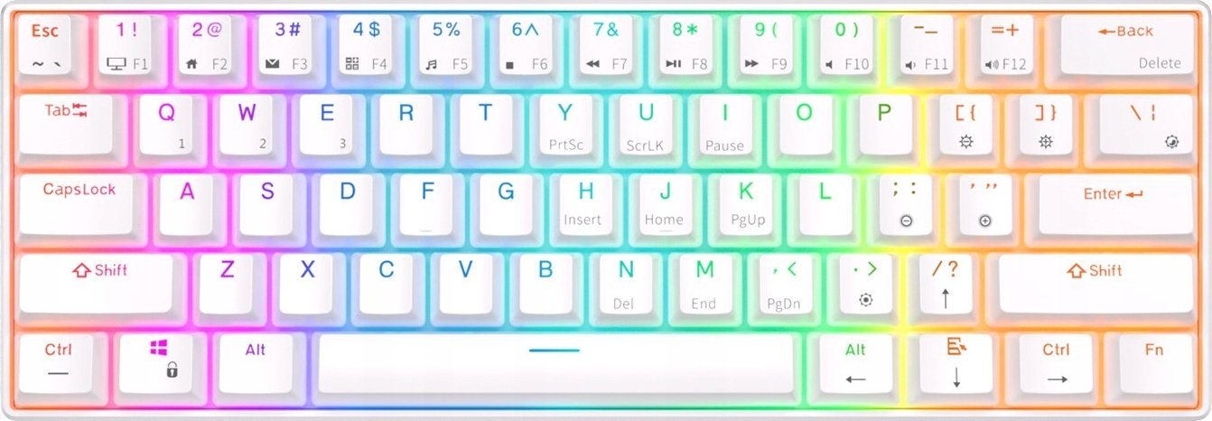 RK61 KLAWIATURA MECHANICZNA 60% BLUE HOTSWAP RGB - Black