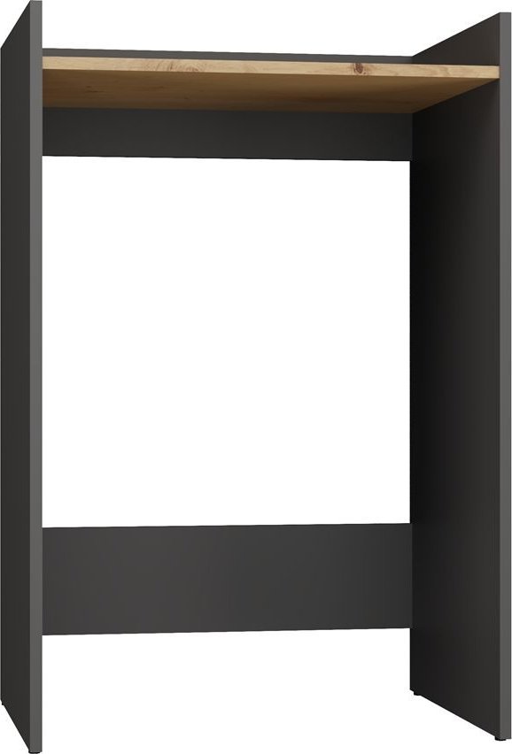 Topeshop Szafka łazienkowa na pralkę, Pola, 64x50x98 cm, antracyt, dąb artisan