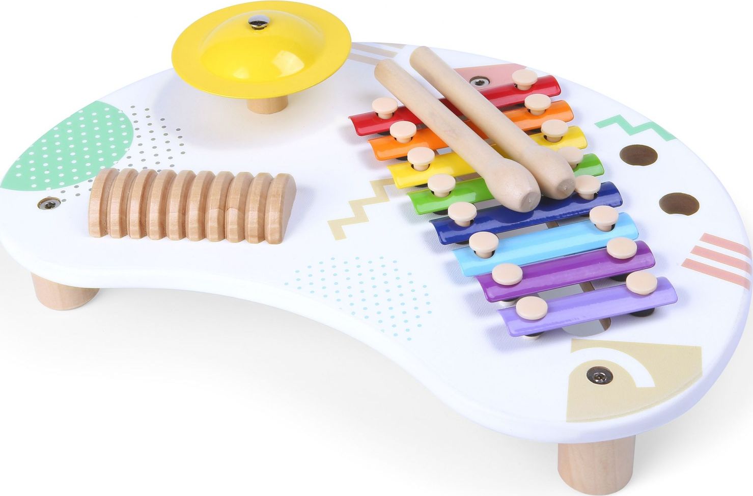 Ecotoys Stolik z instrumentami stół muzyczny cymbałki +18m