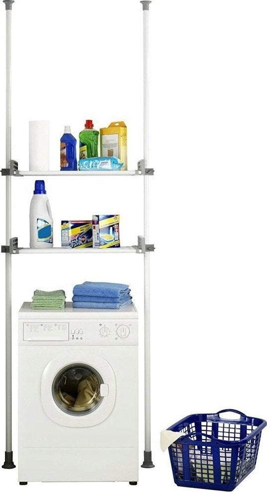 Wenko Teleskopowy regał kuchenny, łazienkowy, półki do garderoby HERKULES Twin, 2 poziomy, WENKO