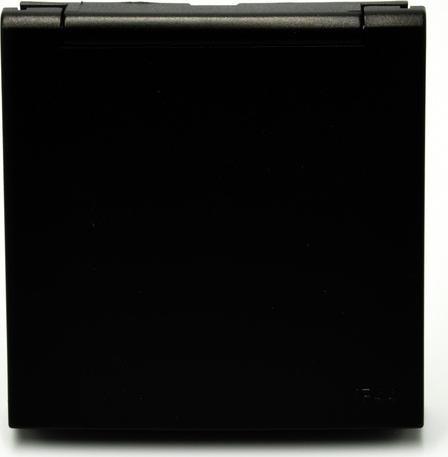 Efapel EFAPEL LOGUS90 ELEMENT CENTRALNY DO GNIAZDA Z UZIEMIENIEM Z POKRYWĄ IP44 CZARNY MAT 90654 TPM