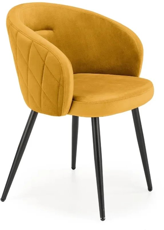 Krzesło tapicerowane K430 VELVET musztardowy HALMAR