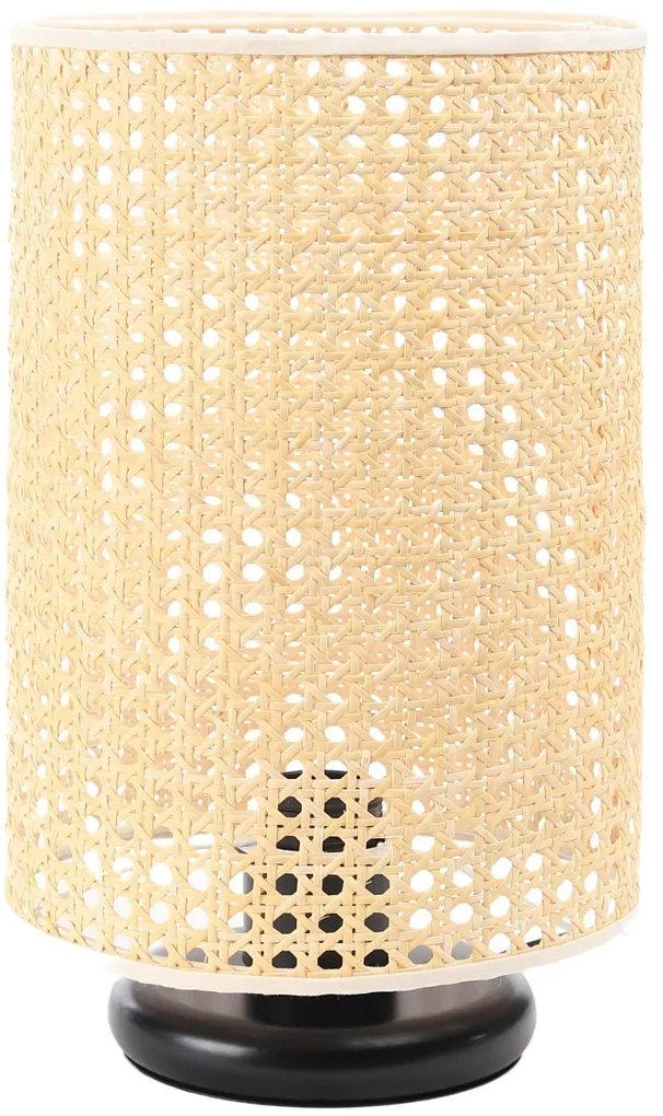 Lampa stołowa BOHO LOW BLACK rattan naturalny BPS KONCEPT