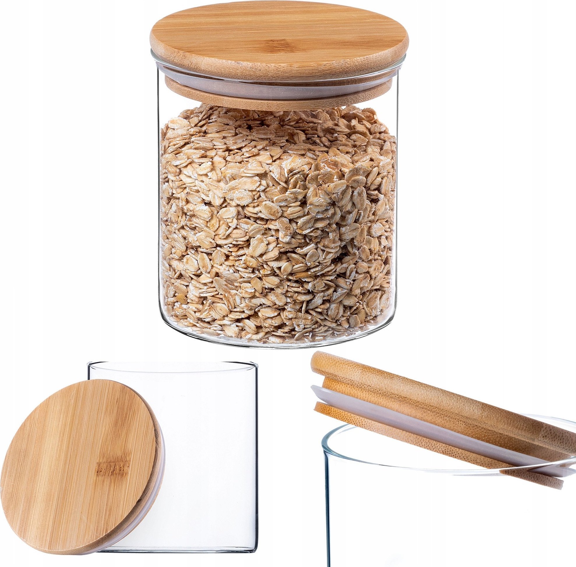 Kadax KADAX Pojemnik Na Żywność Szklany Przyprawy Makaron Z Pokrywką Słoik 800ml