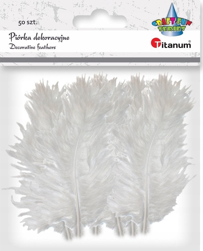 Titanum Piórka puch indyk 9-15cm białe 50szt