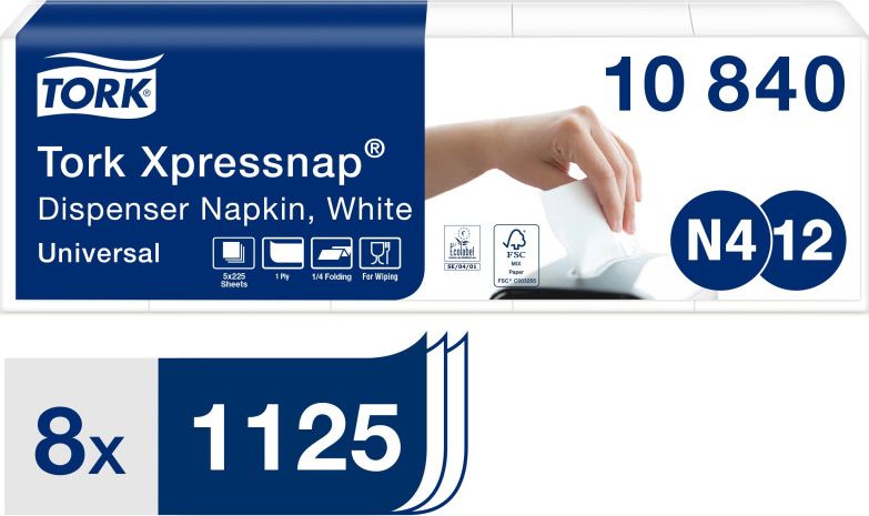 Tork Xpressnap® białe serwetki dyspenserowe