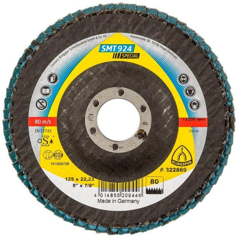 Klingspor Klingspor SMT 924 abrasive mop disc 125x22,23 mm Grain 80 curve