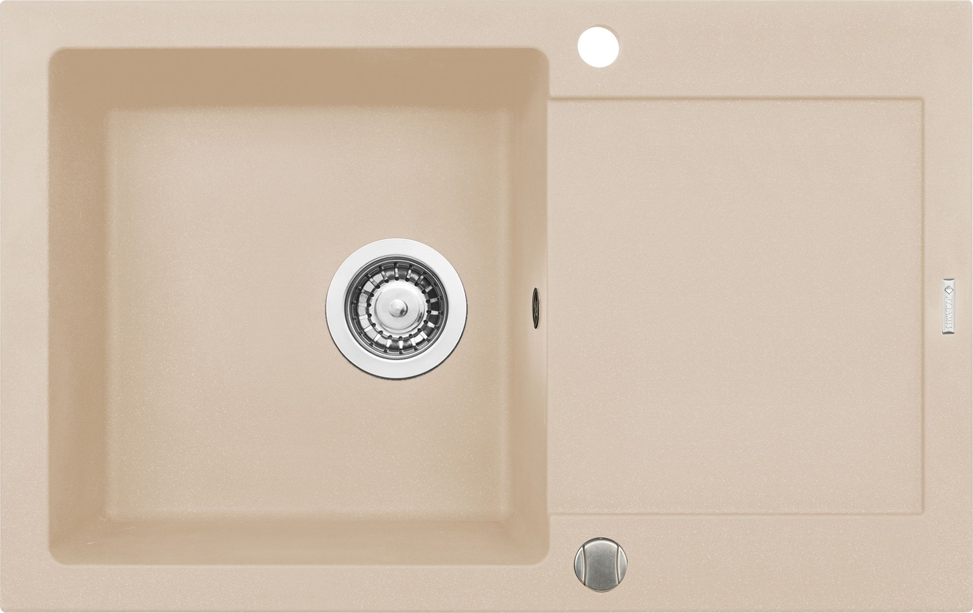 Zlewozmywak Pyramis Zlewozmywak granitowy Pyramis MIDO 79x50 1B 1D Beż piaskowy