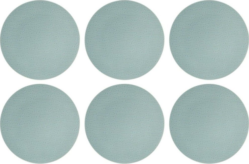 Zestaw 6 talerzy porcelanowych do sałatek 22,5 cm miętowy - Seltman