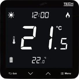 Tech Regulator pokojowy przewodowy dwustanowy R-10s Plus do listwy L-10, czarny STR10SPBK