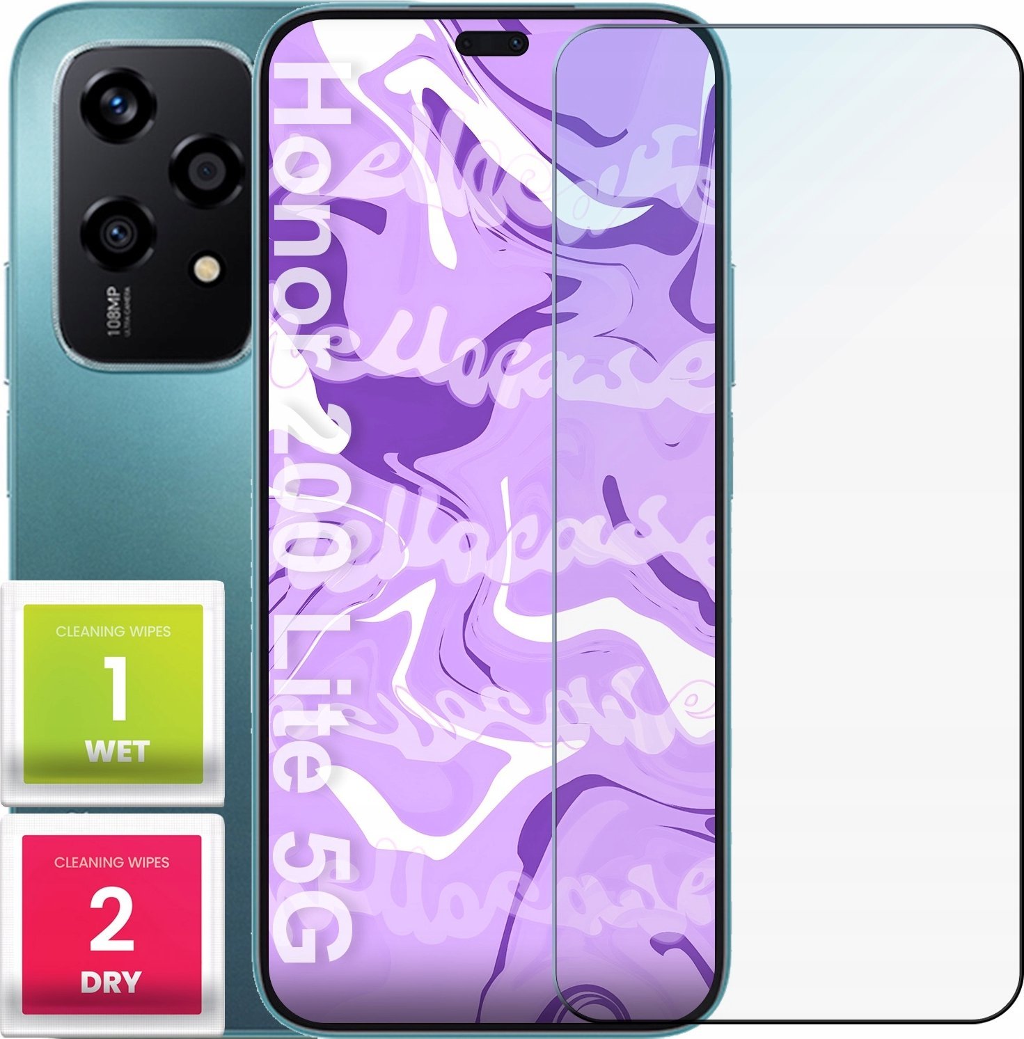 Hello Case Szkło Hartowane do Honor 200 Lite 5g (global) (szybka 9H, płaskie 2.5D)