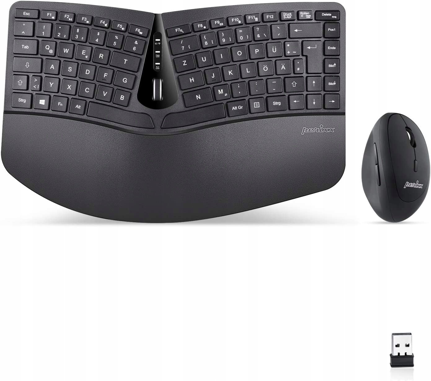 Klawiatura + mysz Perixx PERIDUO-606B DE keyboard and mouse value kit 2.4 GHz wireless black