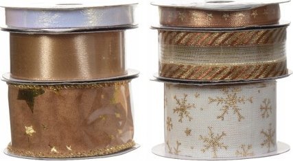 Kaemingk Wstążka ozdobna świąteczna na prezenty 2m 1szt